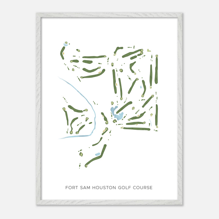 Print of Fort Sam Houston Golf Course Modern Map