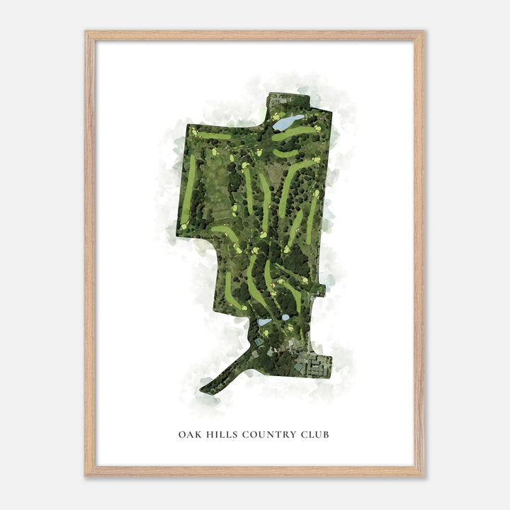 Print of Oak Hills Country Club Classic Map