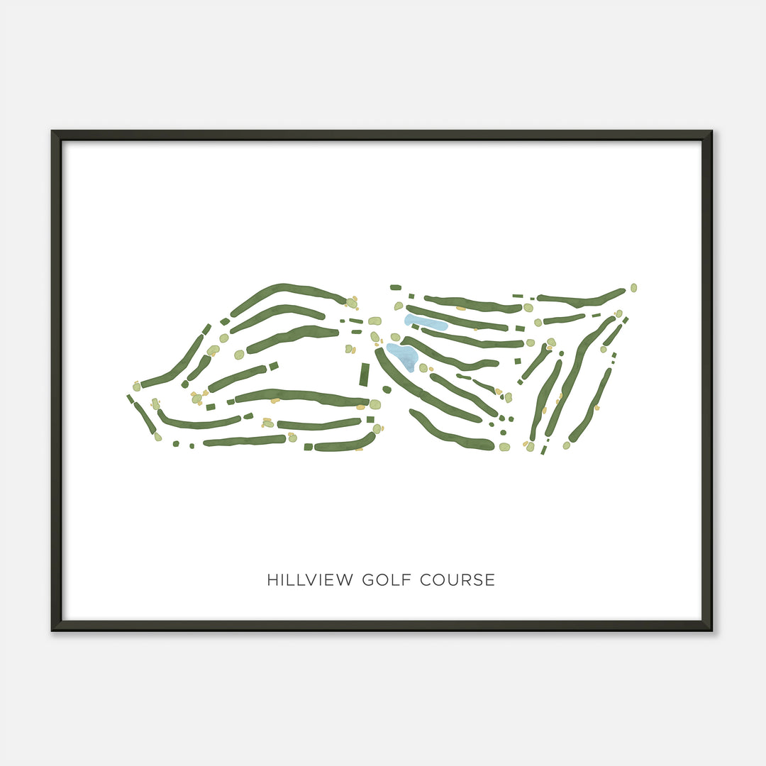 Print of Hillview Golf Course Modern Map