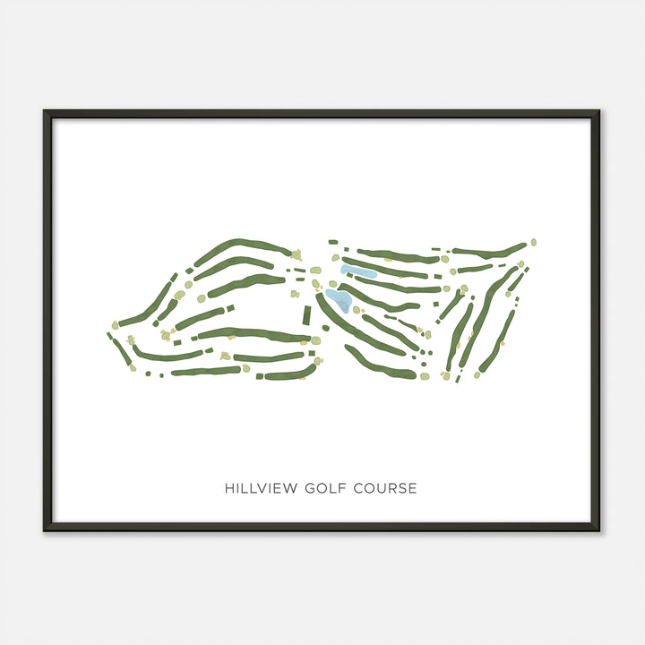 Print of Hillview Golf Course Modern Map