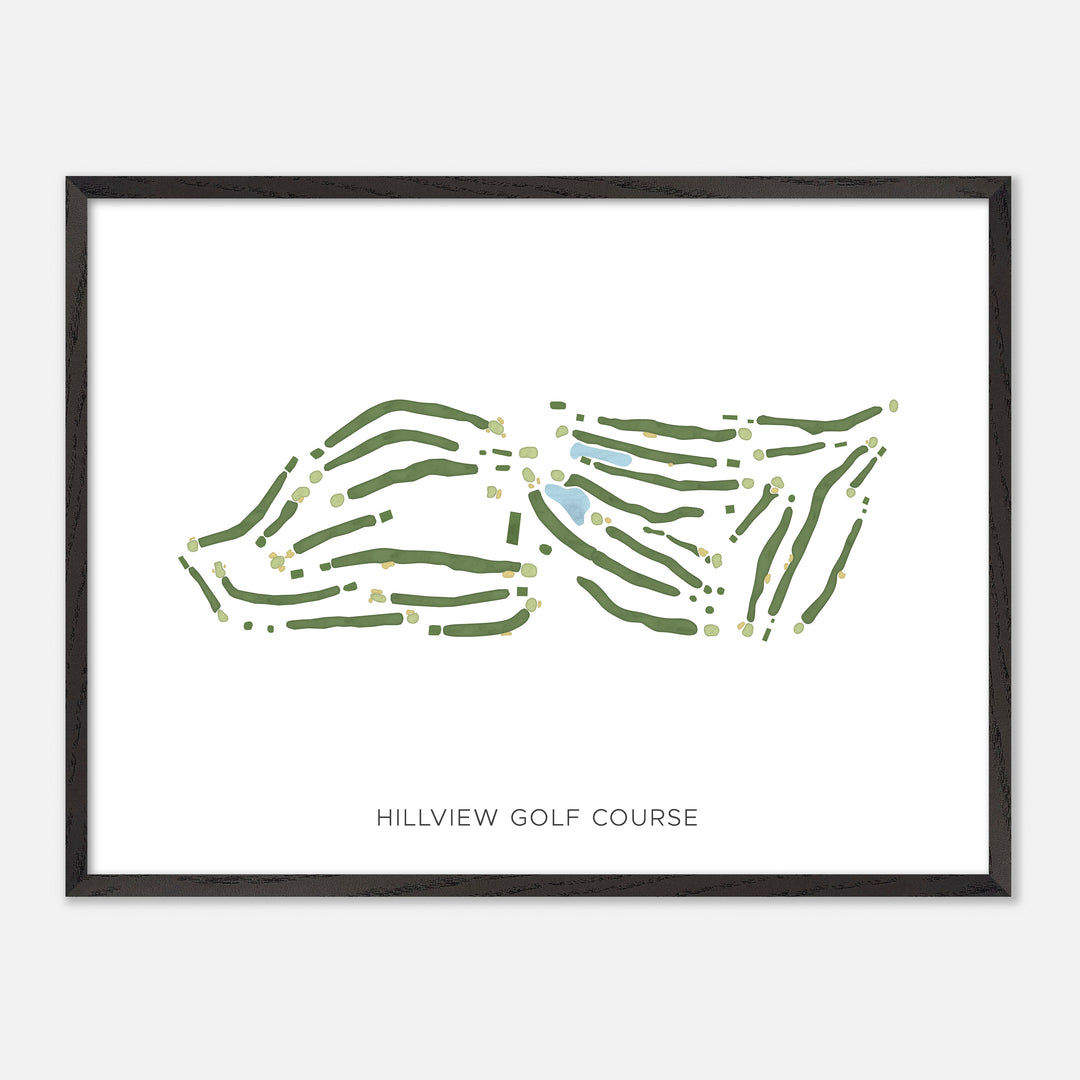 Print of Hillview Golf Course Modern Map