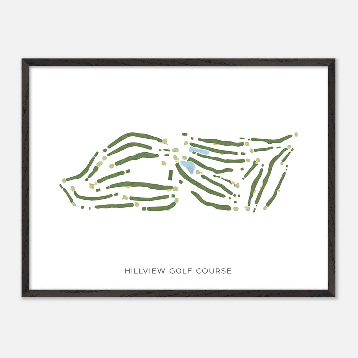 Print of Hillview Golf Course Modern Map
