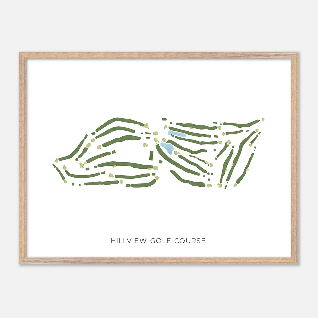 Print of Hillview Golf Course Modern Map
