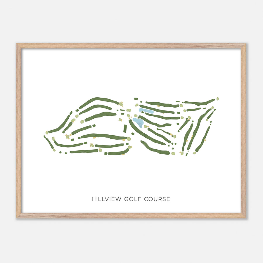 Print of Hillview Golf Course Modern Map