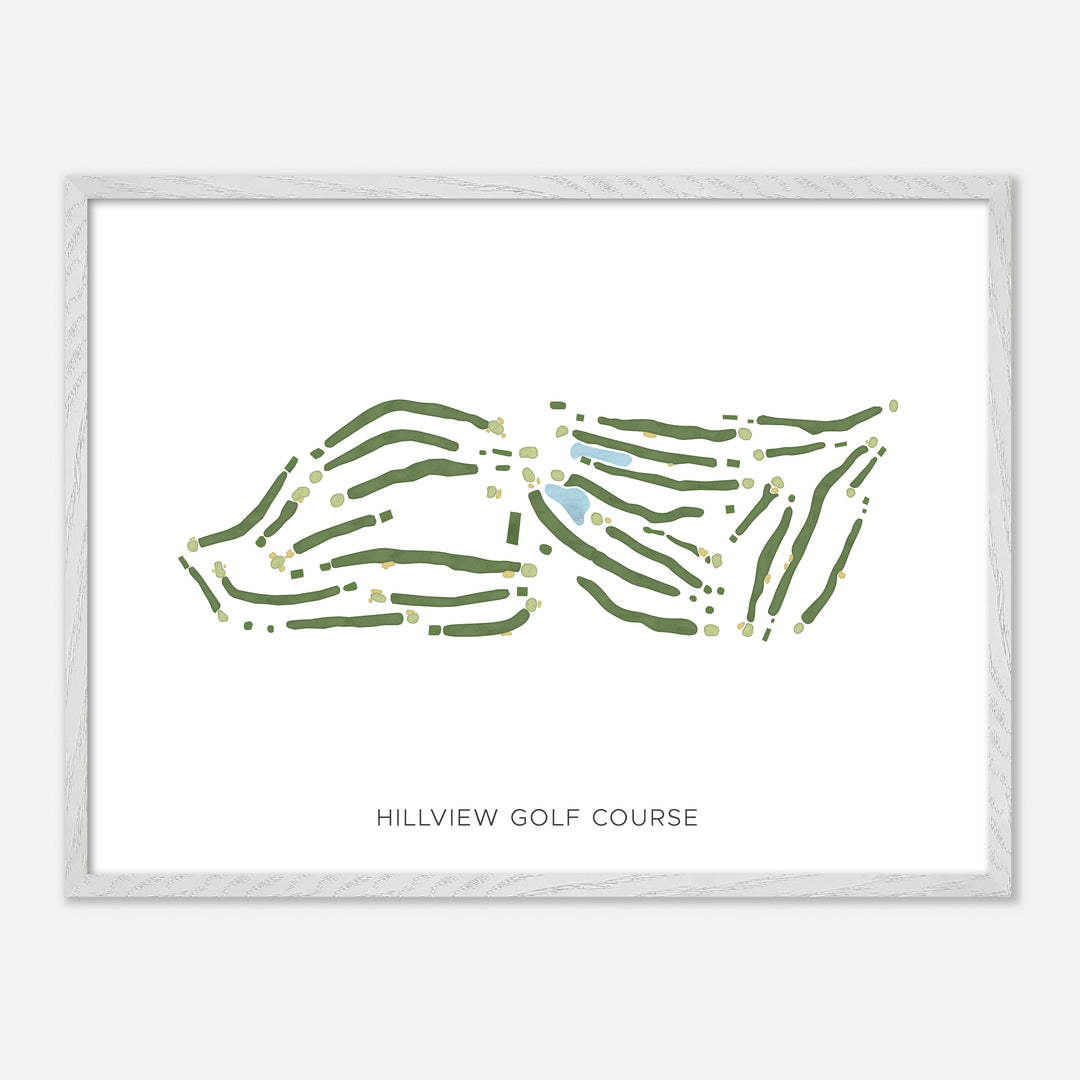 Print of Hillview Golf Course Modern Map
