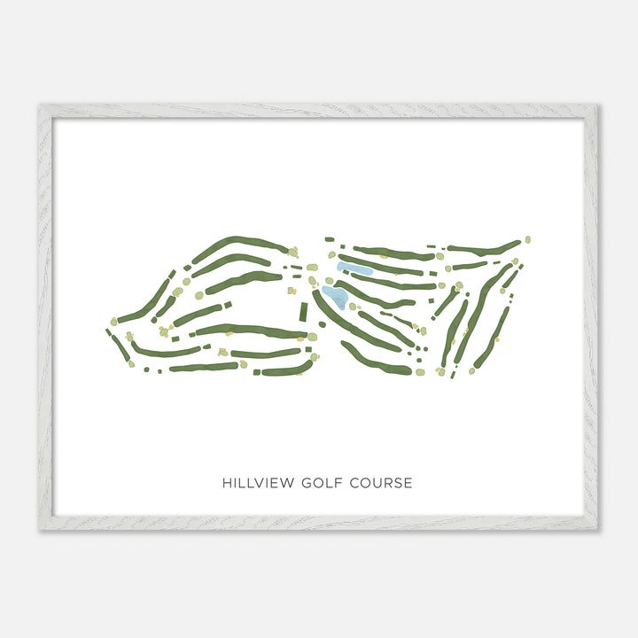 Print of Hillview Golf Course Modern Map