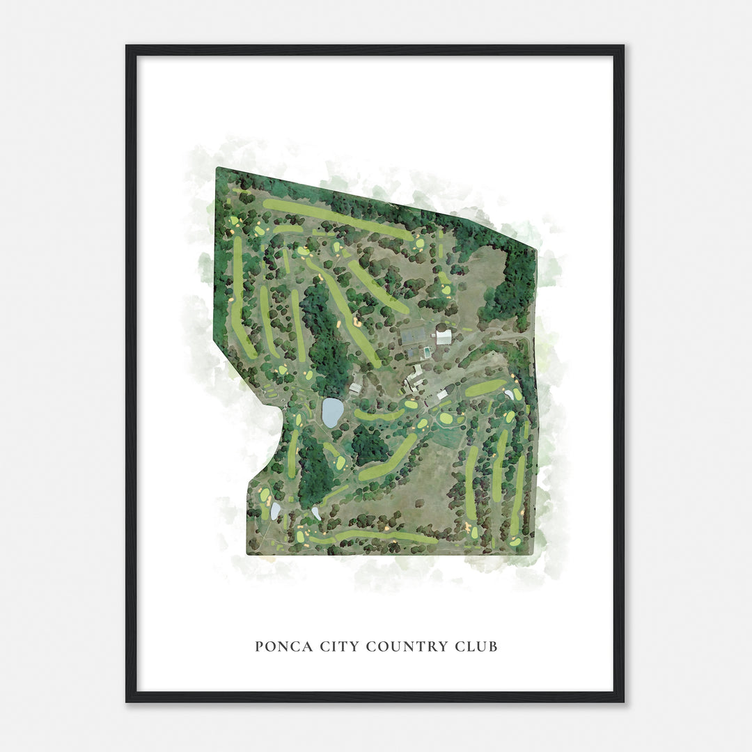 Print of Ponca City Country Club Classic Map