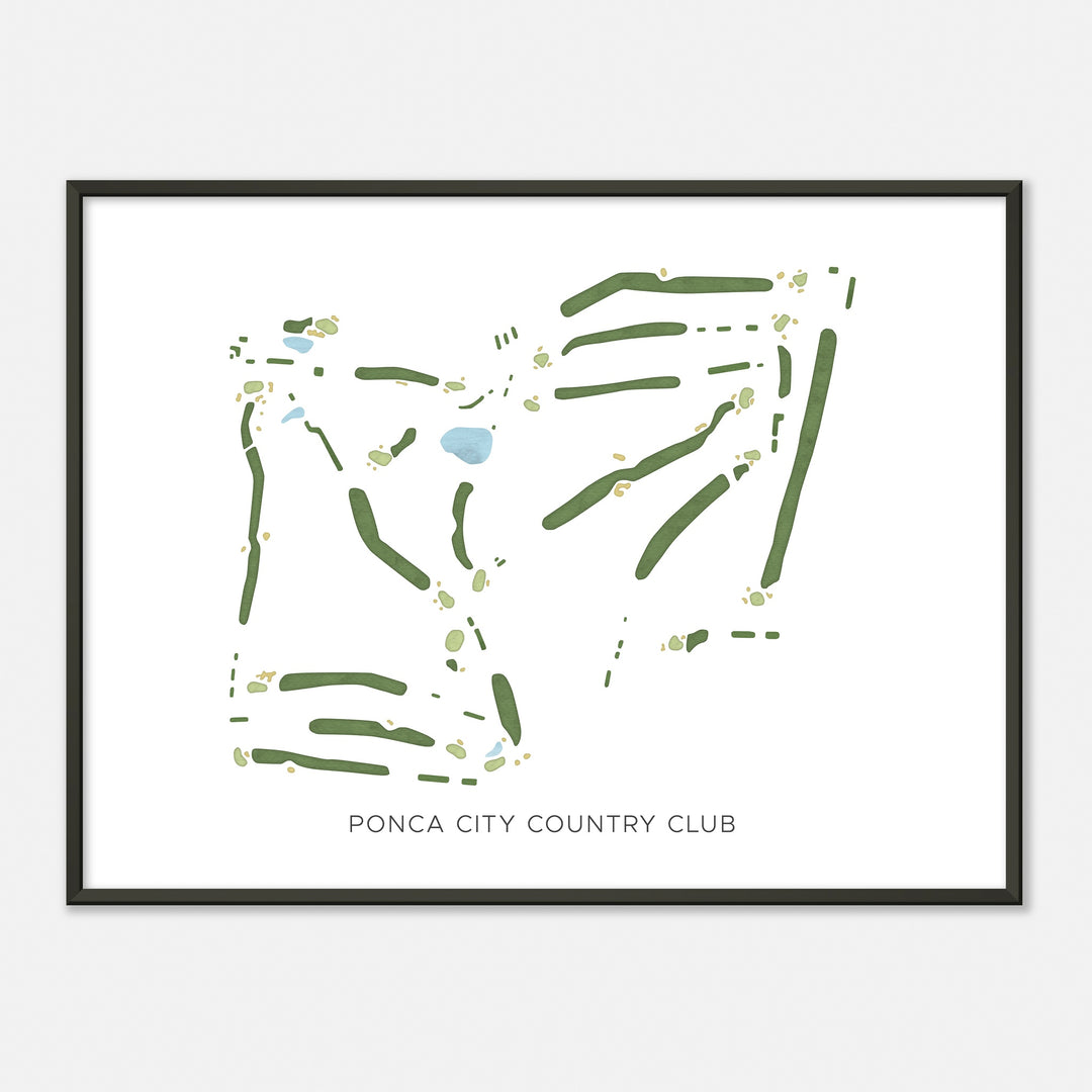 Print of Ponca City Country Club Modern Map