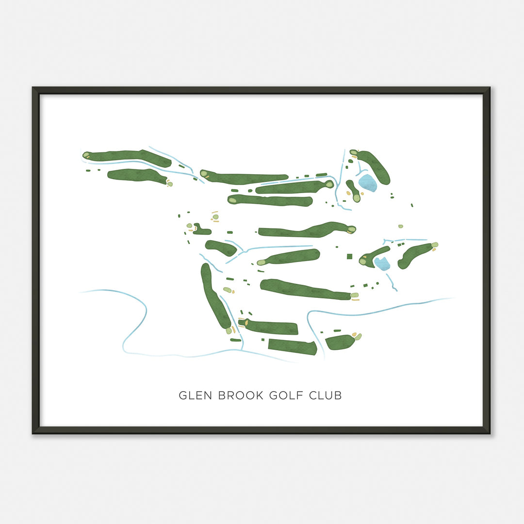 Print of Glen Brook Golf Club Modern Map