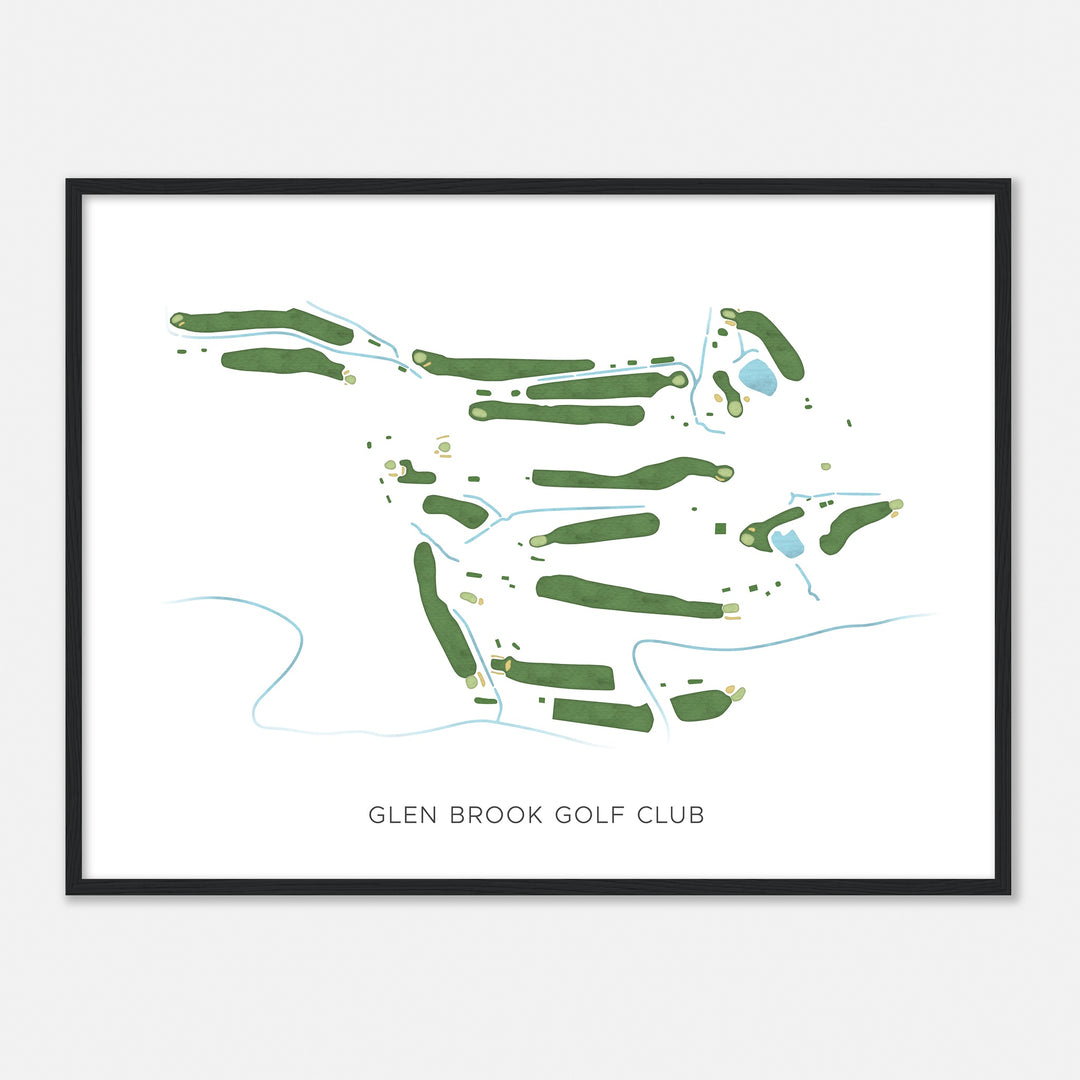 Print of Glen Brook Golf Club Modern Map