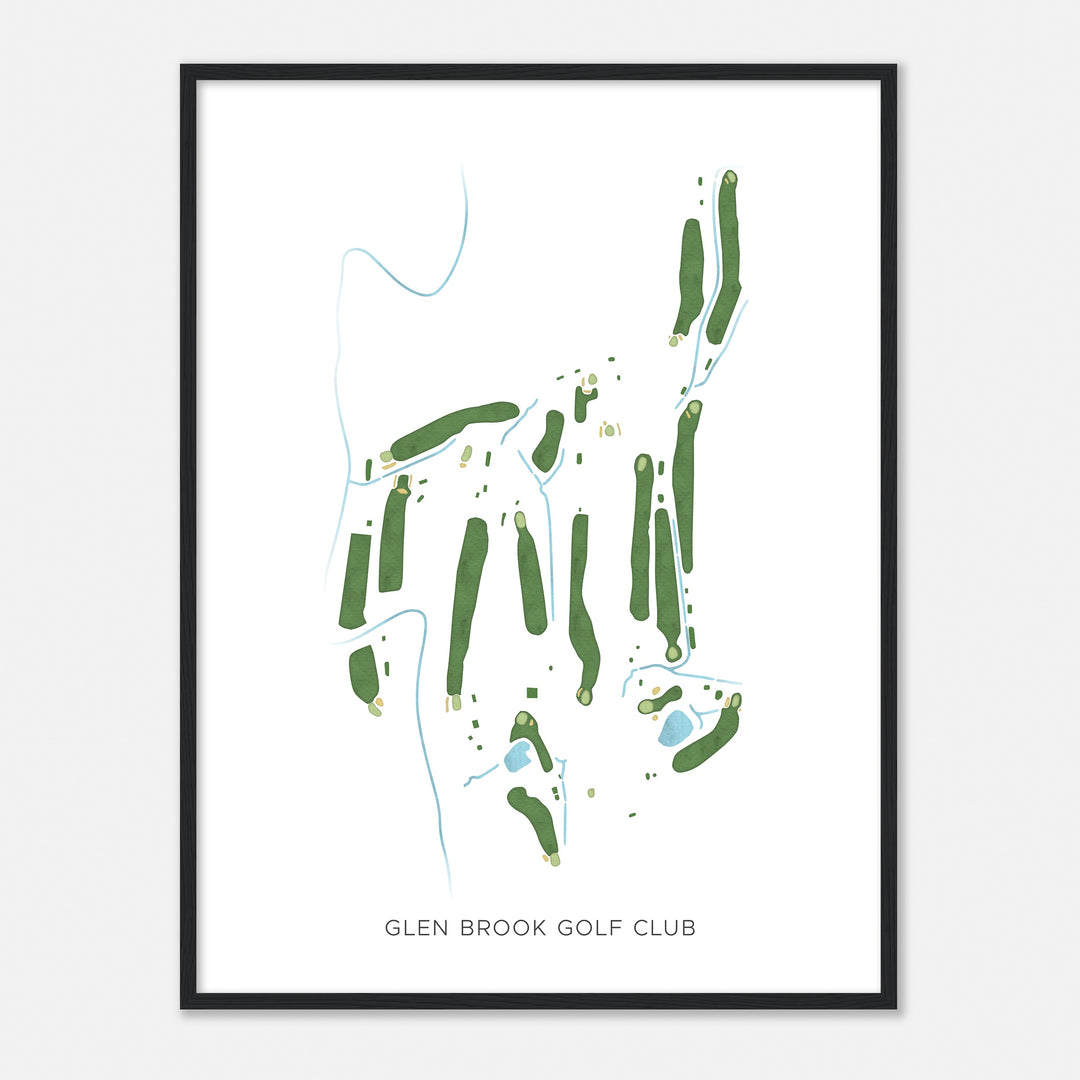 Print of Glen Brook Golf Club Modern Map