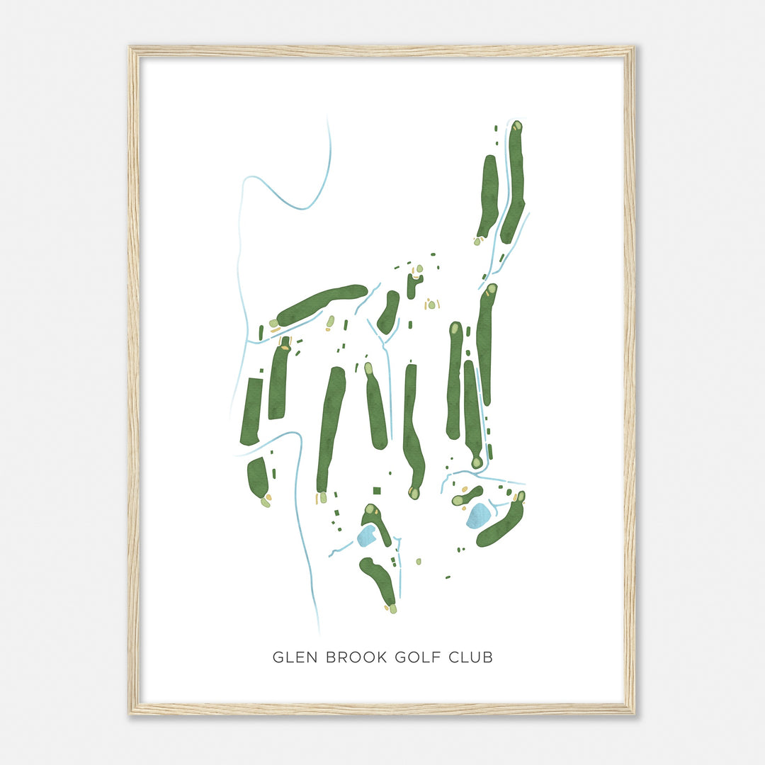 Print of Glen Brook Golf Club Modern Map