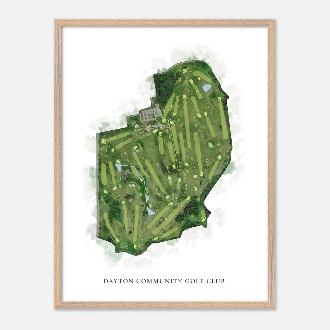 Print of Dayton Community Golf Club Classic Map