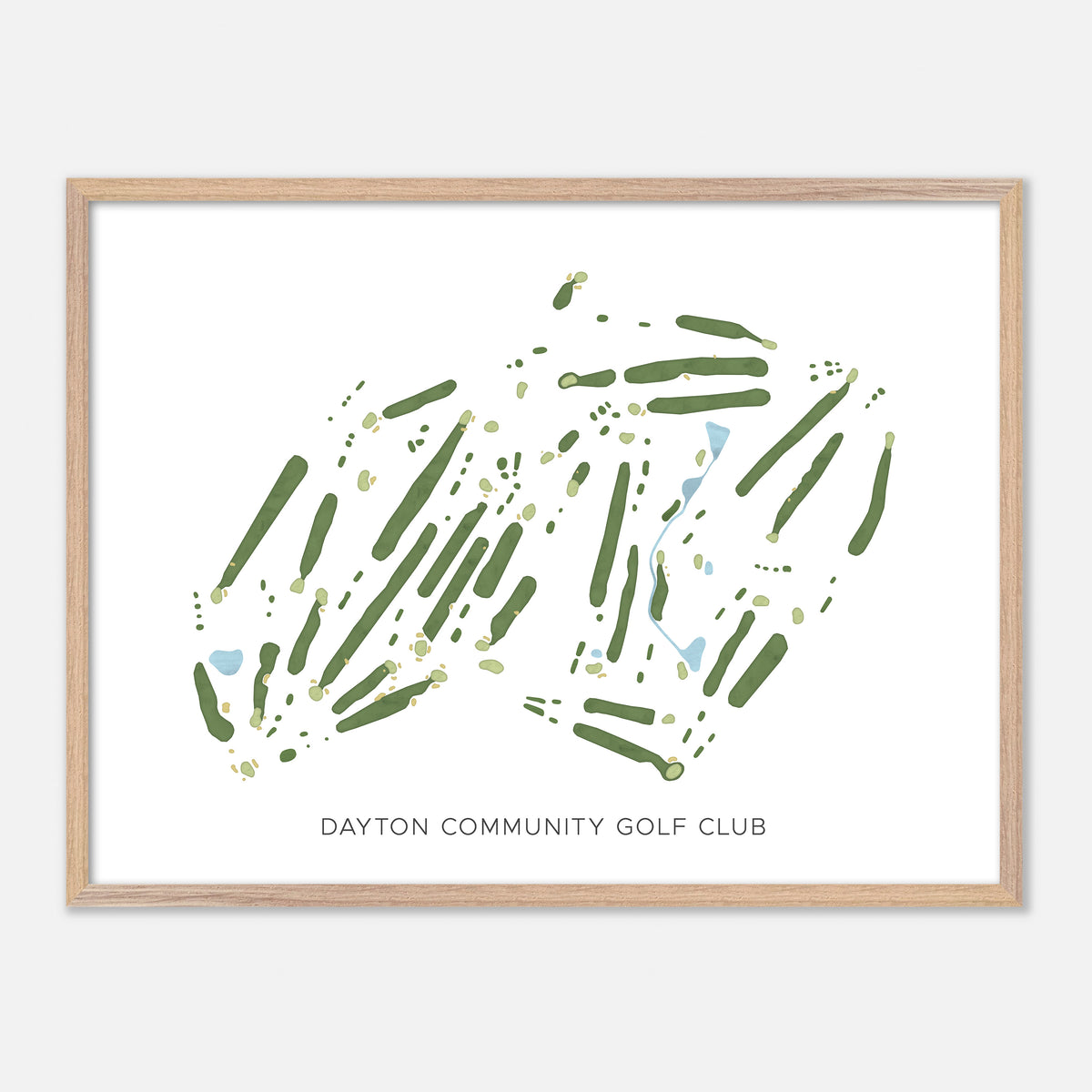 Print of Dayton Community Golf Club Modern Map