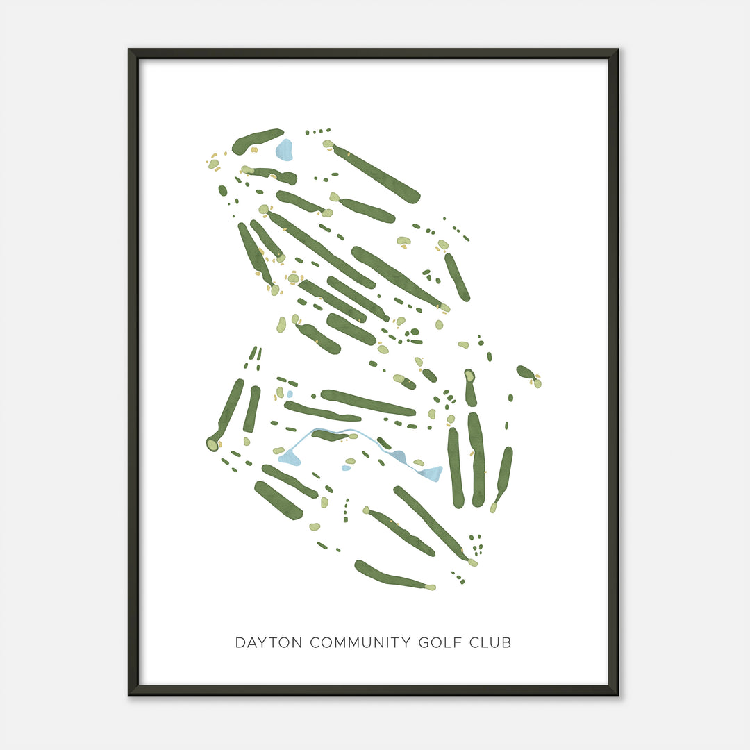 Print of Dayton Community Golf Club Modern Map
