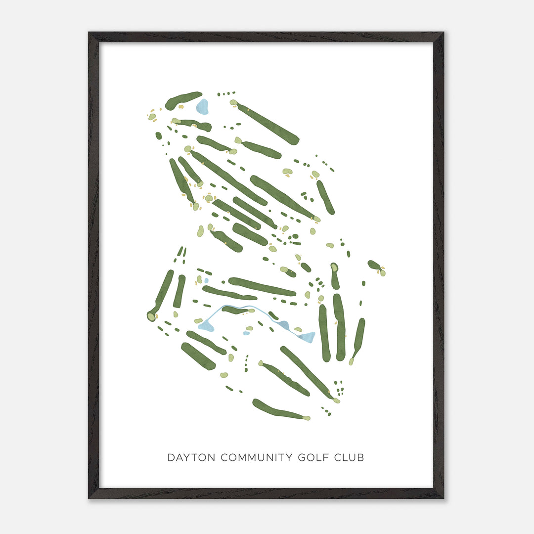 Print of Dayton Community Golf Club Modern Map
