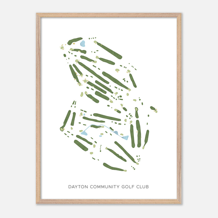 Print of Dayton Community Golf Club Modern Map