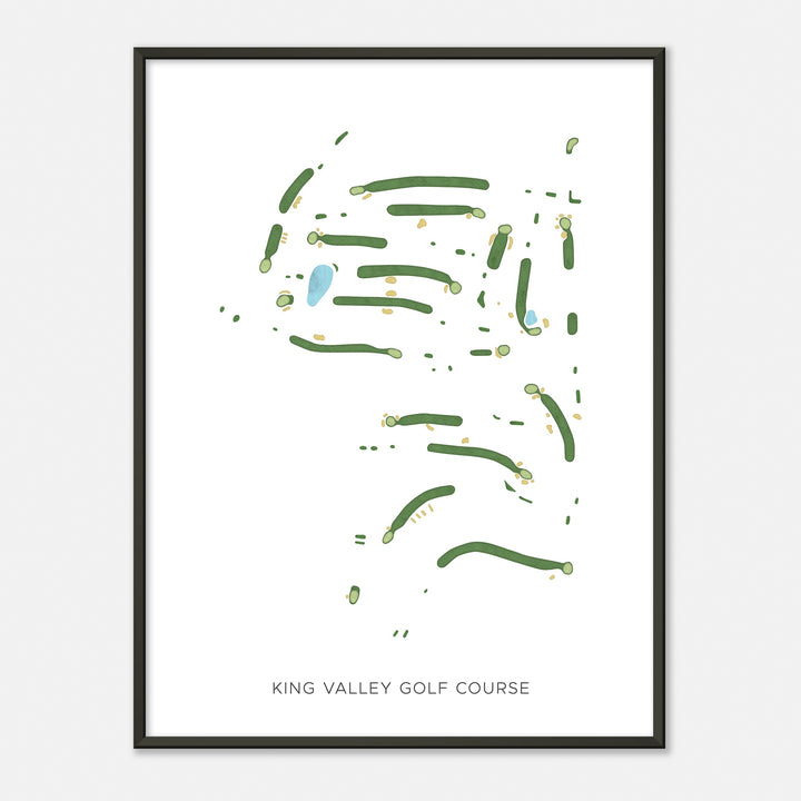 Print of King Valley Golf Course Modern Map