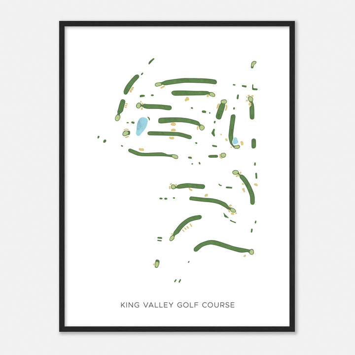 Print of King Valley Golf Course Modern Map