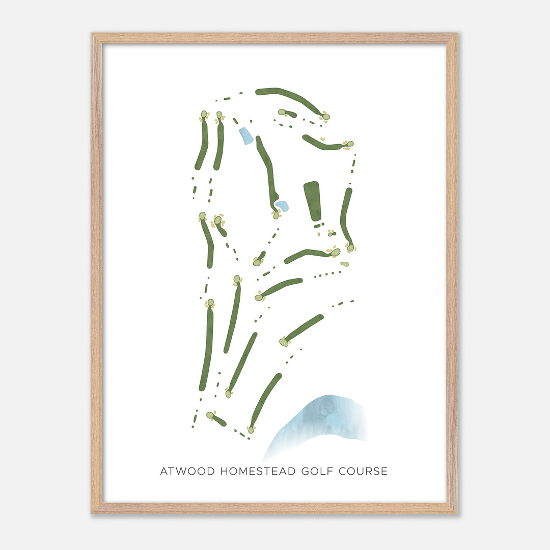 Print of Atwood Homestead Golf Course Modern Map