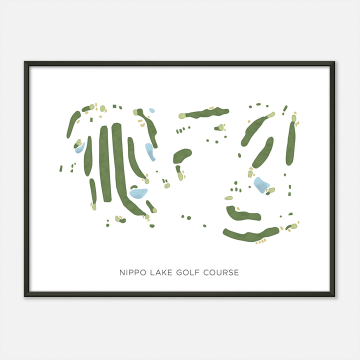 Print of Nippo Lake Golf Course Modern Map
