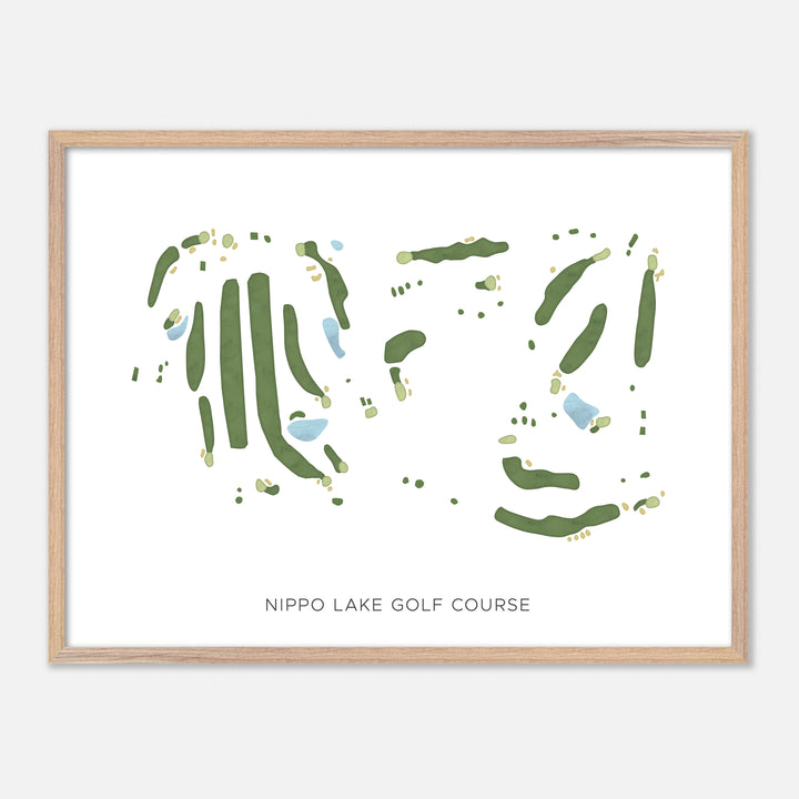 Print of Nippo Lake Golf Course Modern Map