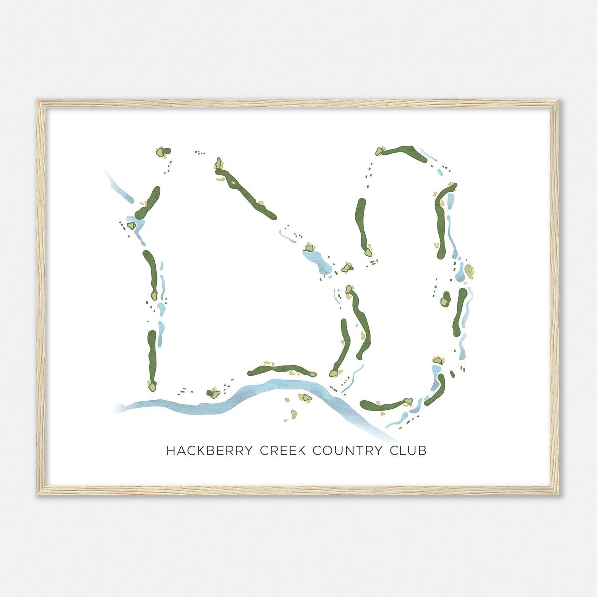Print of Hackberry Creek Country Club Modern Map
