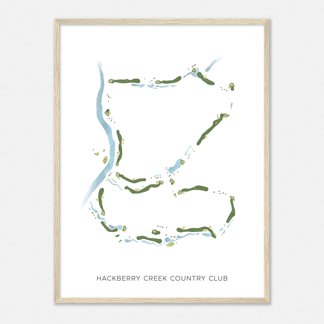 Print of Hackberry Creek Country Club Modern Map