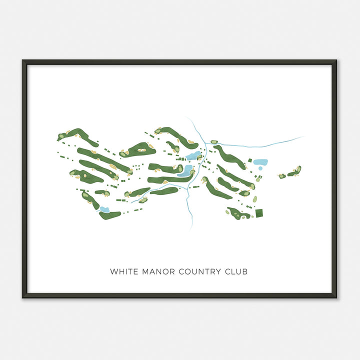 Print of White Manor Country Club Modern Map