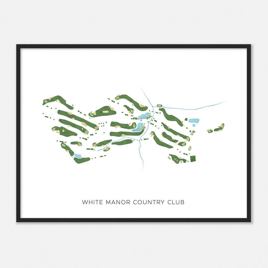 Print of White Manor Country Club Modern Map