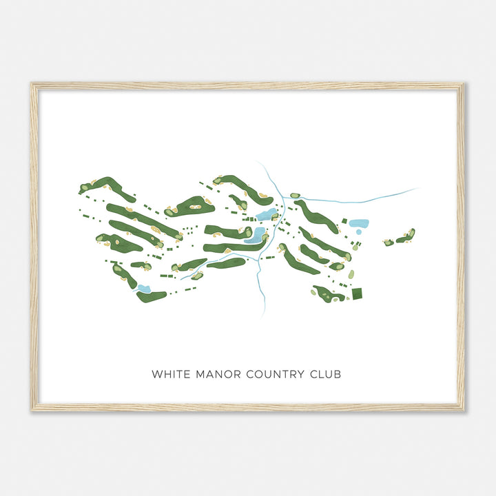 Print of White Manor Country Club Modern Map