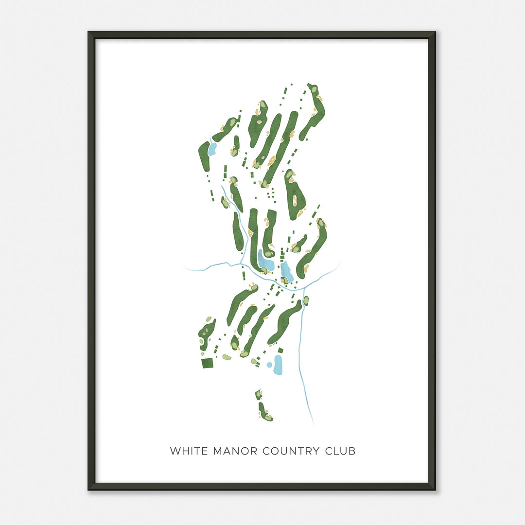 Print of White Manor Country Club Modern Map