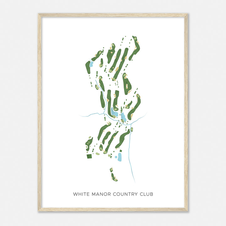 Print of White Manor Country Club Modern Map