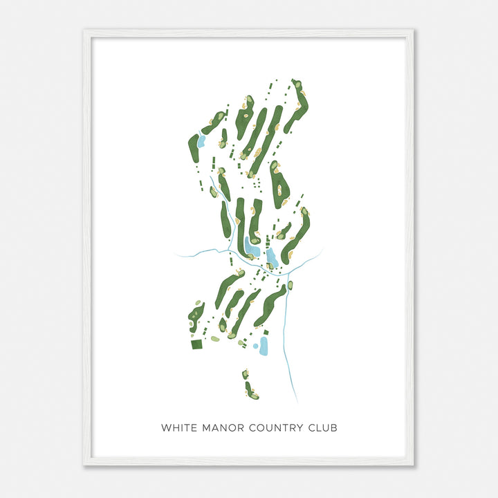 Print of White Manor Country Club Modern Map