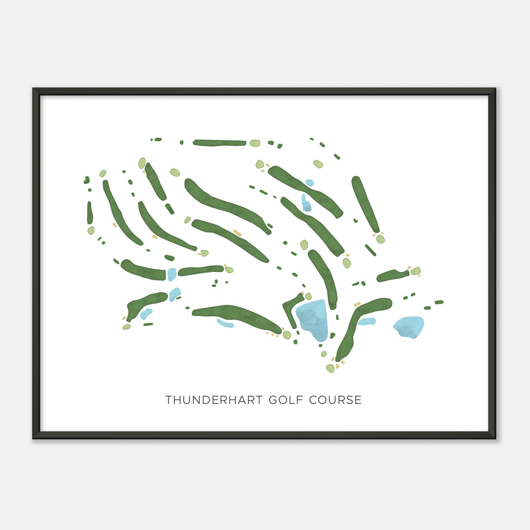 Print of Thunderhart Golf Course Modern Map