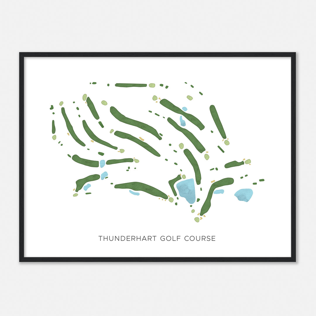 Print of Thunderhart Golf Course Modern Map