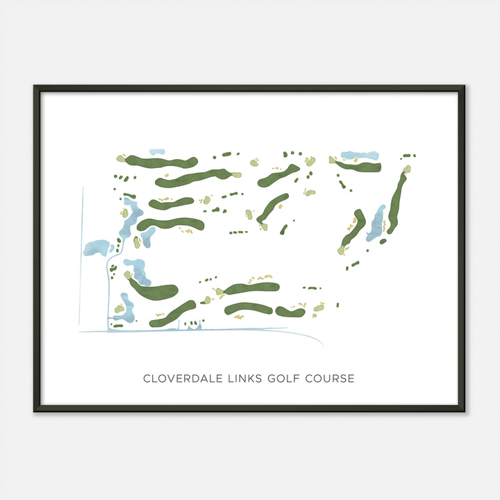 Print of Cloverdale Links Golf Course Modern Map