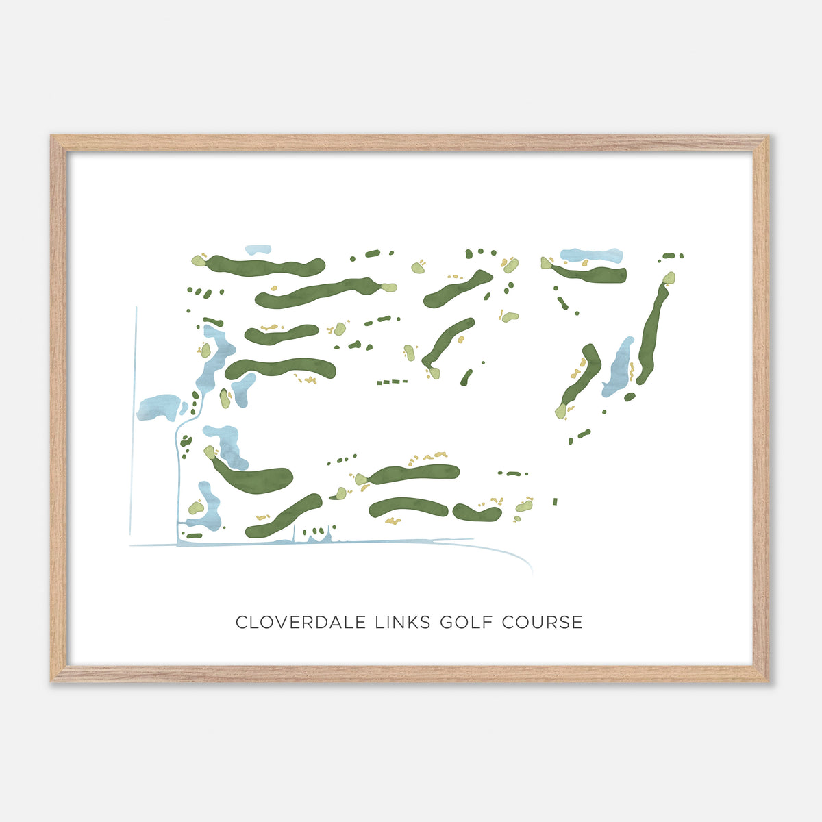 Print of Cloverdale Links Golf Course Modern Map