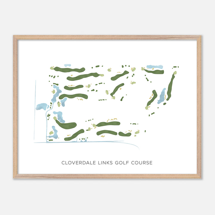 Print of Cloverdale Links Golf Course Modern Map