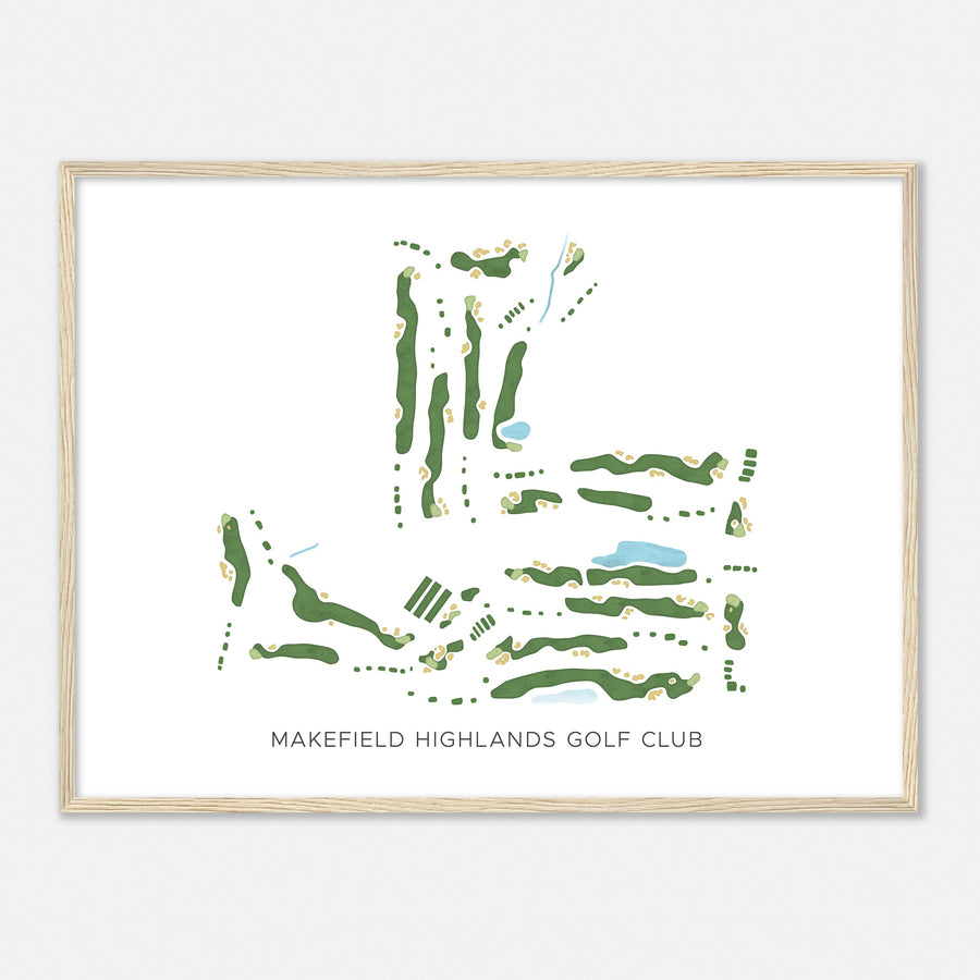 Print of Makefield Highlands Golf Club Modern Map