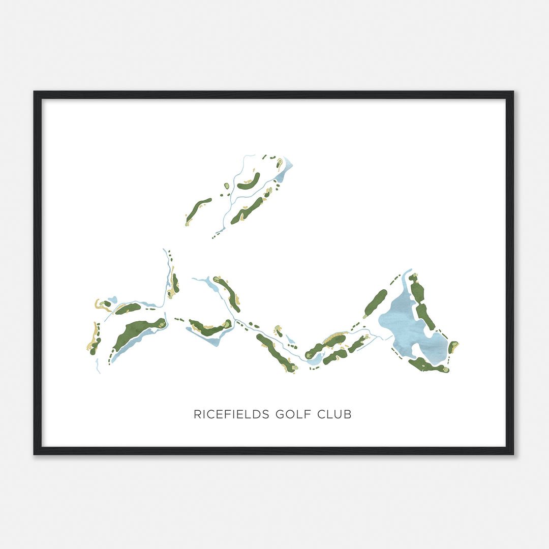 Print of Ricefields Golf Club Modern Map