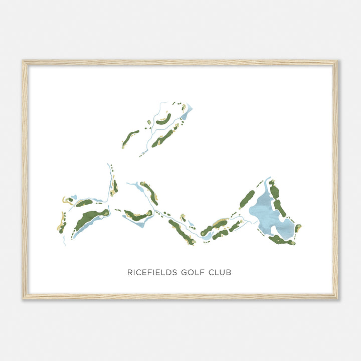 Print of Ricefields Golf Club Modern Map