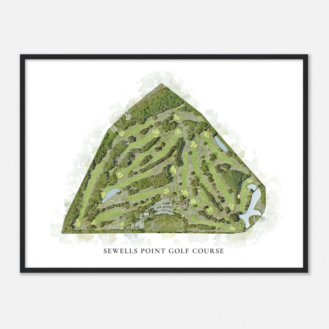 Print of Sewells Point Golf Course Classic Map