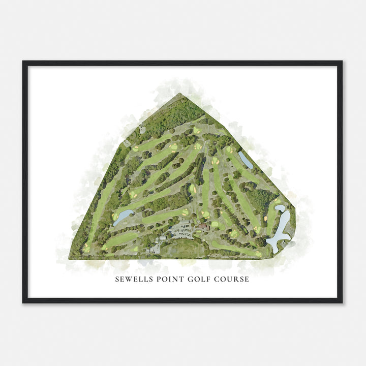 Print of Sewells Point Golf Course Classic Map