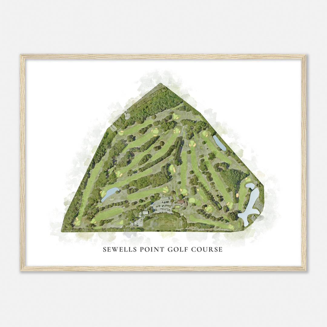 Print of Sewells Point Golf Course Classic Map