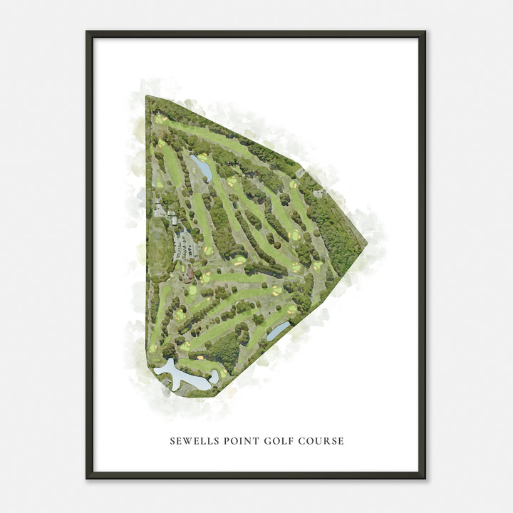 Print of Sewells Point Golf Course Classic Map