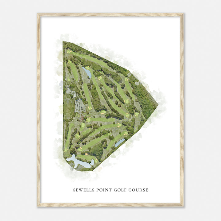 Print of Sewells Point Golf Course Classic Map