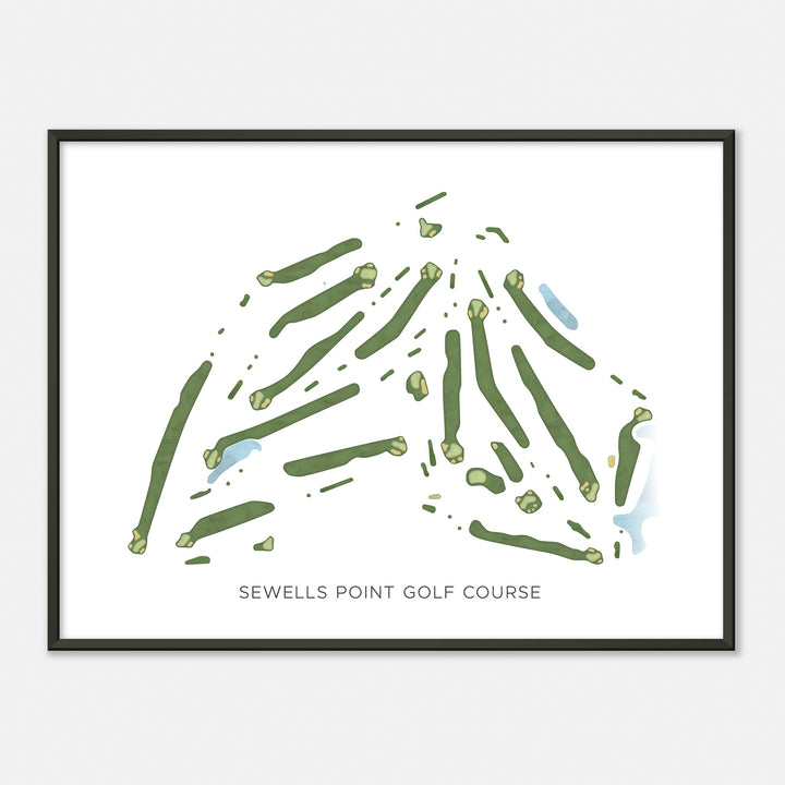 Print of Sewells Point Golf Course Modern Map