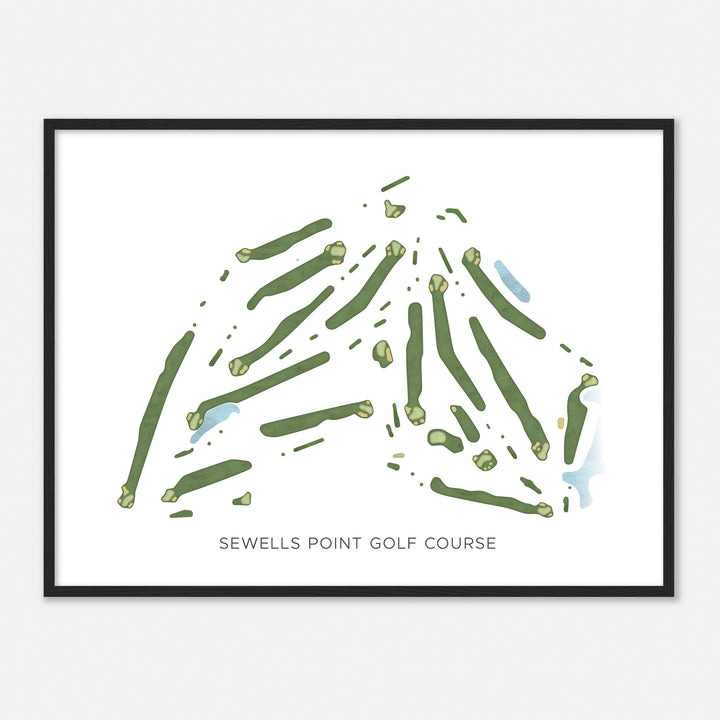 Print of Sewells Point Golf Course Modern Map