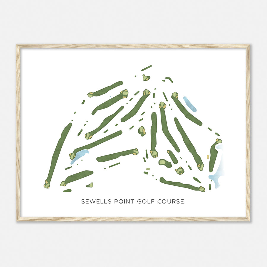 Print of Sewells Point Golf Course Modern Map